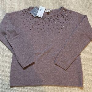 Garnet Hill Embellished Cashmere Sweater